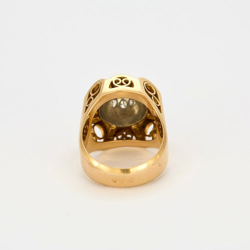 Bague Tank or jaune Diamants