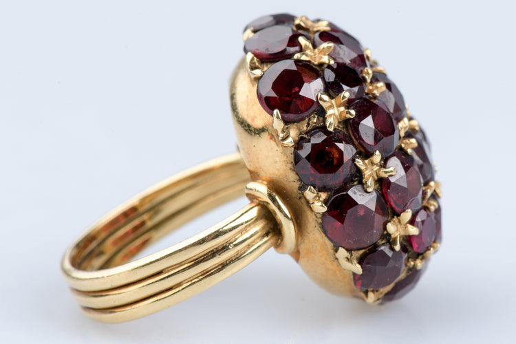 Bague 49 Bague Dome or jaune 18 carats  Grenat 11,20 carats 58 Facettes BGGRENAT-107