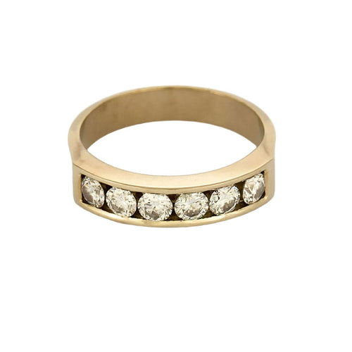 Bague 59,5 Demie alliance or jaune et diamants 58 Facettes DAX0081