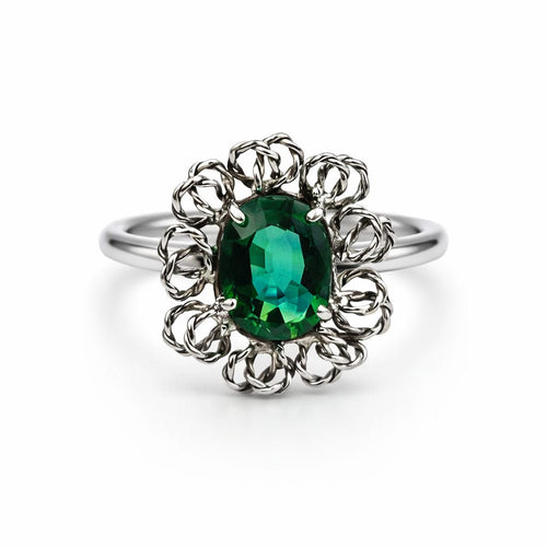 Bague Bague en or blanc avec saphir australien 58 Facettes 50072