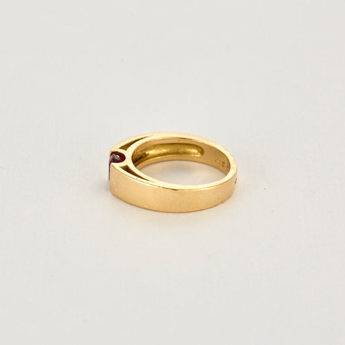 Bague 51 Bague or jaune et rubis 58 Facettes CLA0429