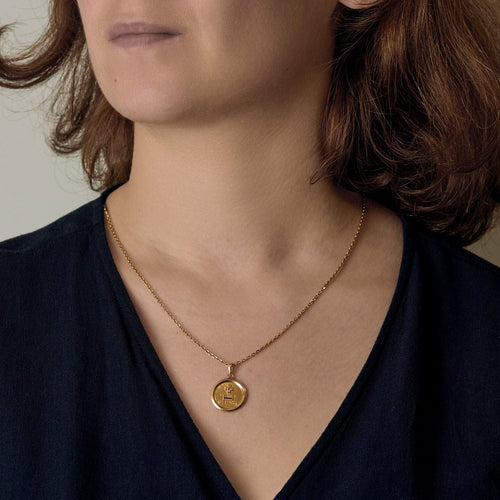 Pendentif AUGIS - Médaille sentimentale en or jaune 58 Facettes PER0439X3