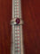 Bague 56 Bague jonc platine rubis birman cabochon 58 Facettes