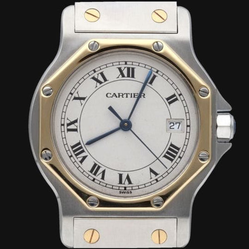 Montre Cartier Montre Santos Ronde Octagon Or Jaune 18K Et Acier 58 Facettes MT44455