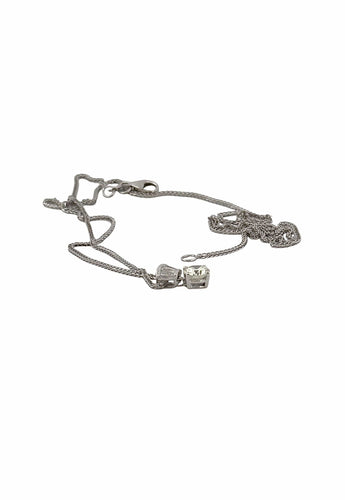 Collier Collier or blanc solitaire diamant 0,52 carat 58 Facettes