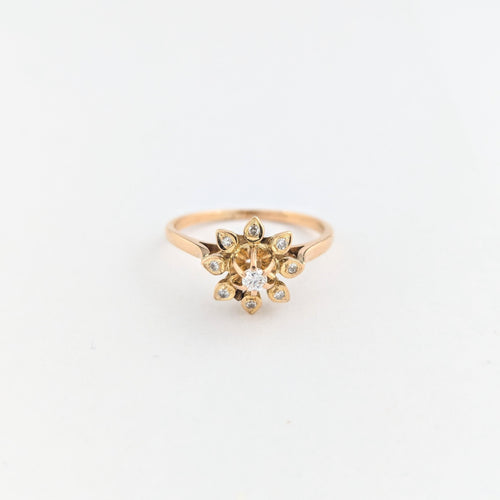 Bague 50 Bague florale or jaune diamants 58 Facettes 30594