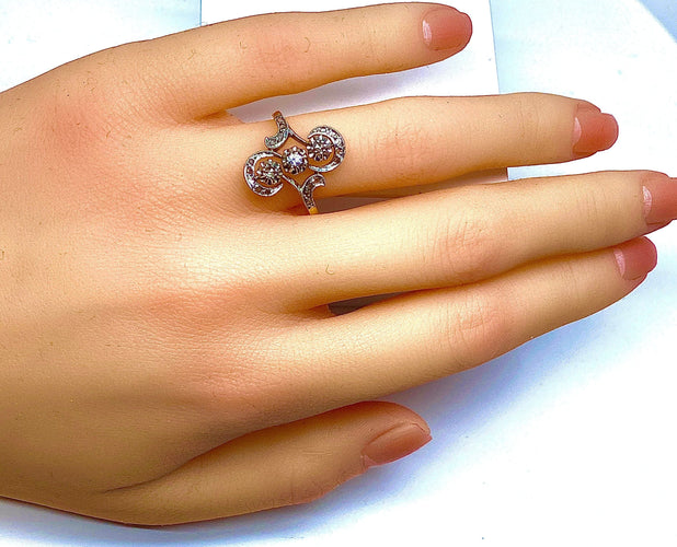 Bague 51 Bague en or 18 carats et diamants, vers 1900 58 Facettes AB178