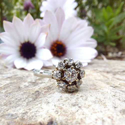 Bague 49 Bague Albine marguerite de diamants or blanc 58 Facettes 20