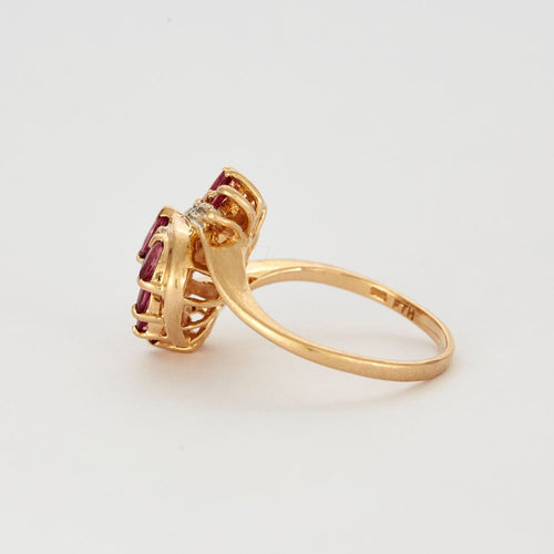 Bague Bague cocktail orné de saphirs roses et diamants 58 Facettes SPEV 16