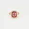 Bague 58 Bague style art déco en or jaune diamants et rubis 58 Facettes