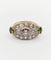 Bague 54.5 Bague marquise inversée Art déco en or 18k et platine, diamants et émeraudes 58 Facettes A06453