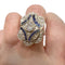 Bague 54 Bague de style Art Déco en platine sterling avec diamants et saphirs 58 Facettes CH45