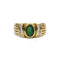 Bague bandeau - Or, émeraude et diamants
