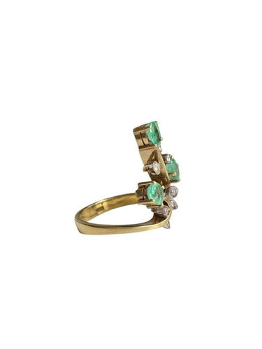 Bague 53 Bague végétale or jaune et blanc 58 Facettes