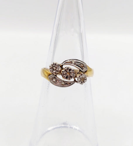 Bague 50.5 Bague or jaune, diamants taille rose (circa 1900) 58 Facettes A06375