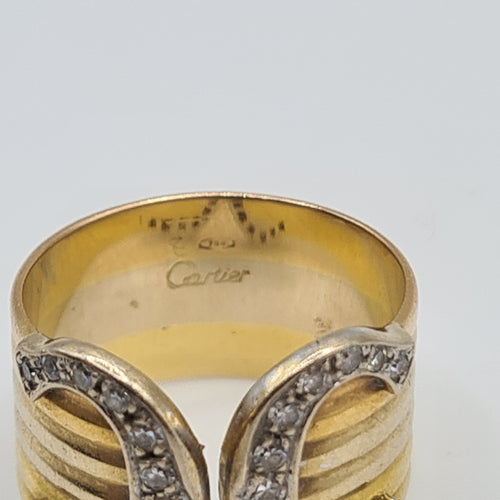 Bague 48.5 Cartier - Bague 3 ors 18 carats sertie de diamants 58 Facettes