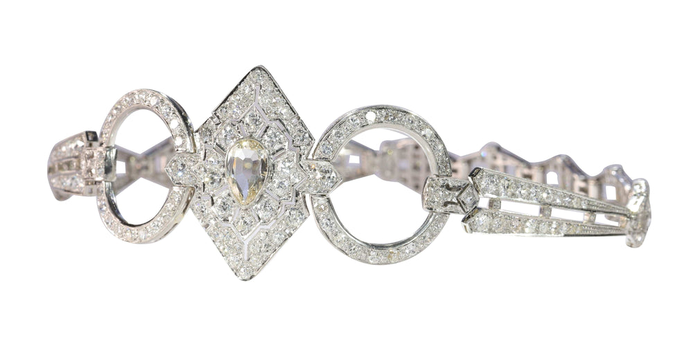 Collier Glamour des Années folles : Collier et coiffe vintage Art déco en diamants pour chien 58 Facettes 23023-0064