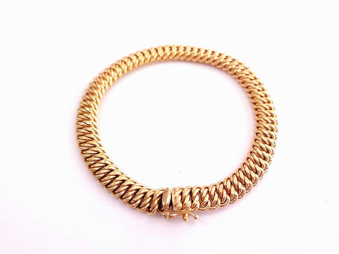 Bracelet Bracelet maille américaine en or jaune 58 Facettes BRAC.US.1659.3