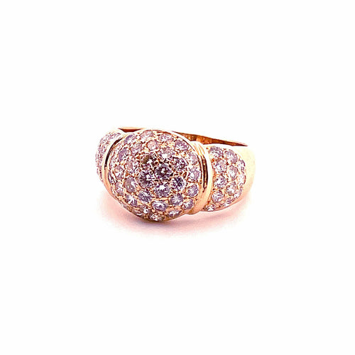 Bague 56 Bague dôme en or jaune 18 carats sertie de diamants 58 Facettes