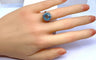 Bague 49 Bague en or blanc 18 carats, aigue marine et diamants 58 Facettes AB495