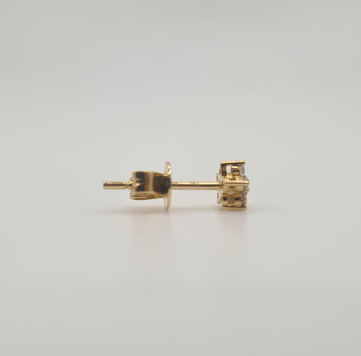 Boucles d'oreilles Boucles d’oreilles fleurs or jaune serties de diamants 58 Facettes
