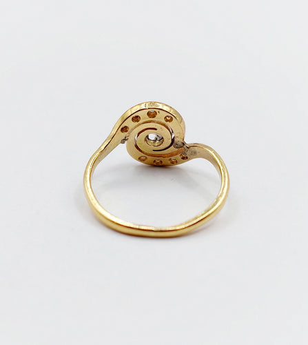 Bague 49 Bague tourbillon antique or diamant taille rose (circa 1900) 58 Facettes A06287
