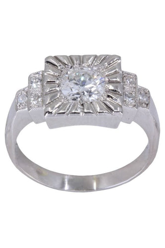 Bague 56 Bague platine art-déco diamants 58 Facettes 089681