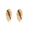 Boucles d'oreilles Boucles d'oreilles en or jaune et blanc, rubis et diamants 58 Facettes ALE4795X2
