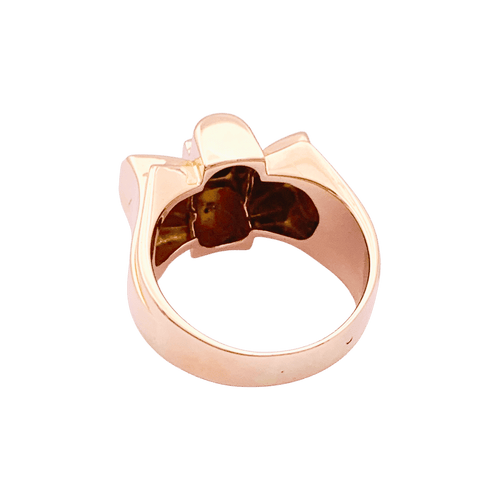 Bague 61 Bague « Tank » or rose, or blanc, diamants taille 8/8. 58 Facettes 34638