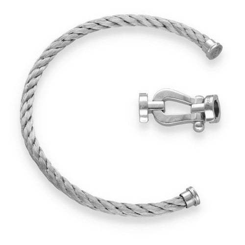 Bracelet Bracelet Fred Force 10 Grand Modèle en or gris 18K et acier – 19,5 cm – Vers 2015 58 Facettes