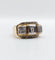 Bague 55 Bague tank art deco or jaune 18k et platine ornée de diamants 58 Facettes A04969