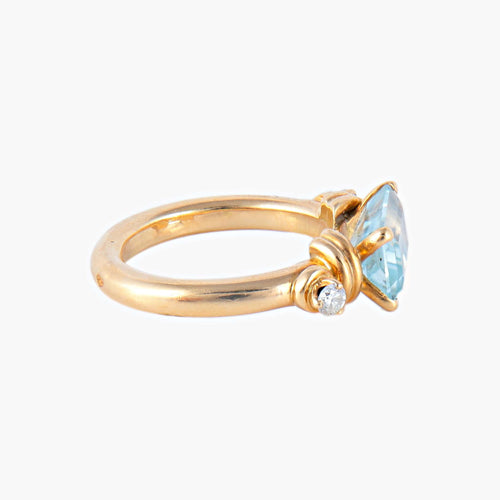 Bague 50 Bague Aigue-marine 58 Facettes