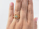 Bague 58 Bague ajourée en or rose et émeraude 58 Facettes 33470