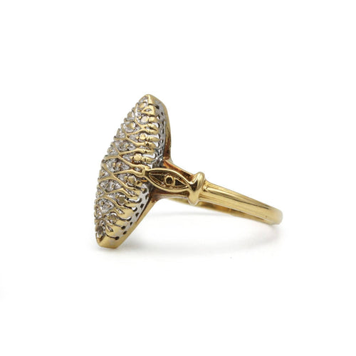 Bague 54 Bague marquise or jaune 750 et diamants 58 Facettes 1331