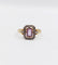 Bague 55 Bague pompadour or jaune, platine, améthyste et diamants taille rose (circa 1910) 58 Facettes A05298