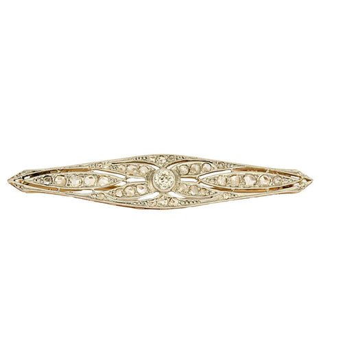 Broche Broche barette or jaune et gris et diamants 58 Facettes BEA3369