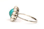 Bague Art Déco en or blanc 18 carats sertie d'une turquoise et de perles