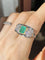 Bague 59 Bague Tank en or blanc et jaune 18k émeraude et diamants 58 Facettes