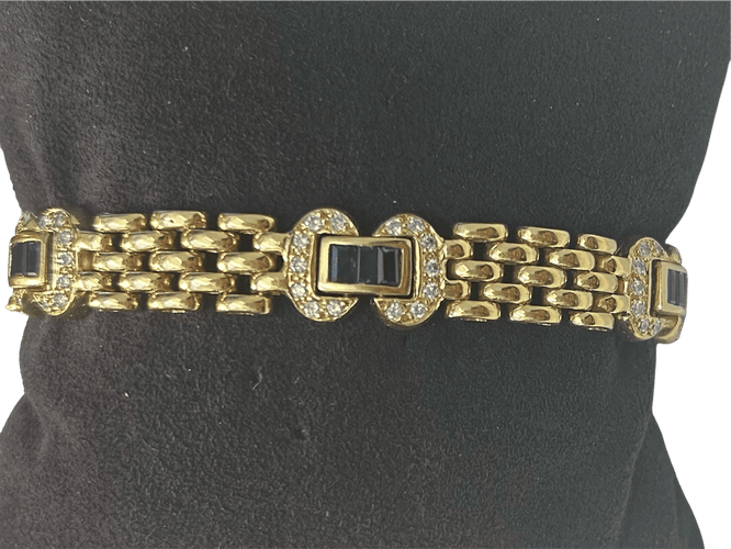 Bracelet Bracelet en or jaune, saphirs et diamants 58 Facettes 258967
