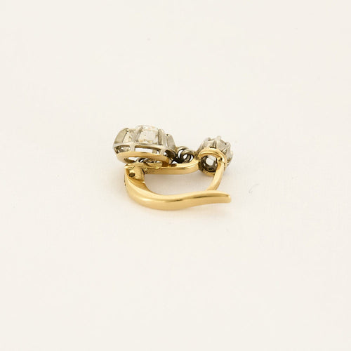 Boucles d'oreilles Boucles d'oreilles dormeuse en Or jaune & blanc 18k Diamants 58 Facettes CLA0682