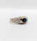 Bague 51 Bague jonc vintage or jaune 18k saphir naturel et pavé de diamant 58 Facettes A06171