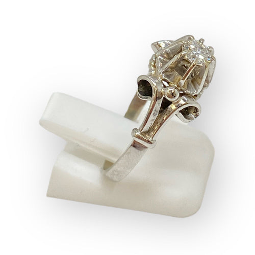Bague 56 Bague ancienne or blanc diamants 58 Facettes 330055173