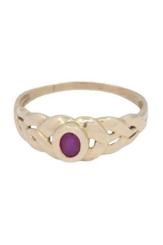 Bague 53 Bague jonc tressé rubis 58 Facettes 089101