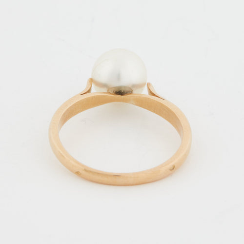 Bague 52 BAGUE OR JAUNE PERLE DE CULTURE 58 Facettes RÉF 5029/18