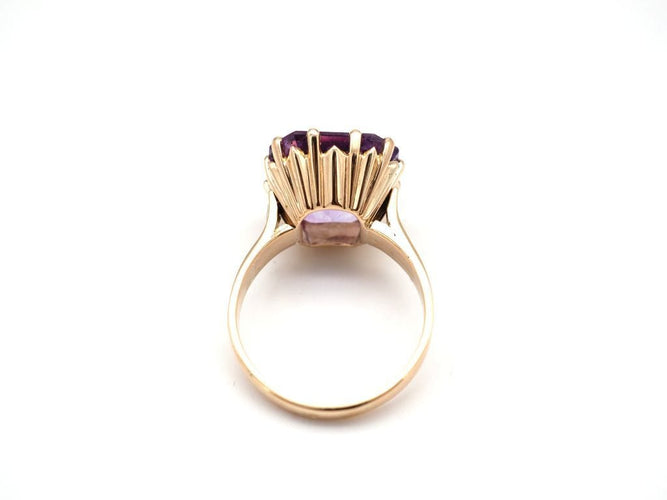 Bague 57 Bague cocktail or jaune améthyste et diamants 58 Facettes