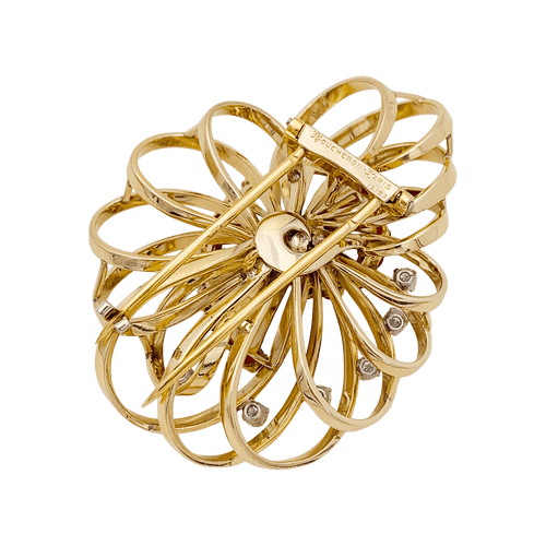 Broche Broche BOUCHERON, or jaune, platine, rubis et diamants. 58 Facettes 34569