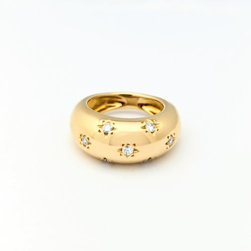 Bague 52 Bague étoiles or jaune et diamants 58 Facettes 30073