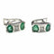 Boucles d'oreilles Boucles d'oreilles en or blanc avec diamants et émeraudes 58 Facettes Q96B