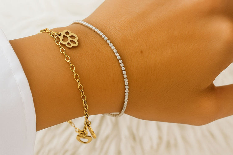 Bracelet Bracelet de perles de diamants en or blanc 58 Facettes 50204