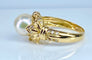 Bague 52 Bague en or jaune 18 carats, perle et 38 diamants 58 Facettes AB448